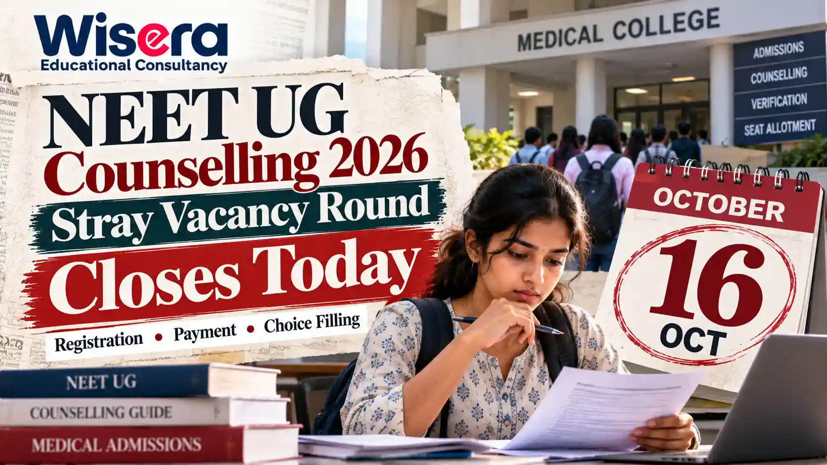 NEET UG Counselling 2026 Stray Vacancy Round Closes Today